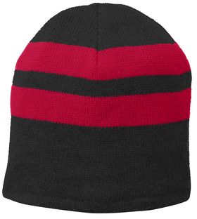 Port & Company Adult Unisex 100% Acrylic Fleece-Lined Striped Acrylic Beanie